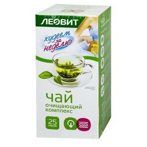Худеем за неделю "Чай (очищающий комплекс)", 25 ф/п х 2 г, упаковка 50 г